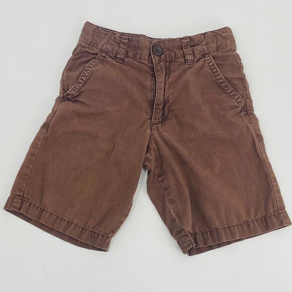Old Navy Brown Twill Shorts - Size 5T - Adjustable Waist - Picture 1 of 7